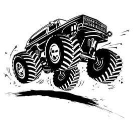 Vector Cartoon Monster Truck. Available EPS-8 vector format