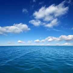 Blue sea water surface