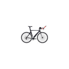 Fototapeta na wymiar Realistic Triathlon Bike Element. Vector Illustration Of Realistic Competition Bicycle Isolated On Clean Background. Can Be Used As Triathlon, Bicycle And Bike Symbols.