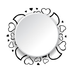 Hand Drawn Frame of Hearts