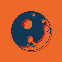 Moon flat icon. Vector illustration.