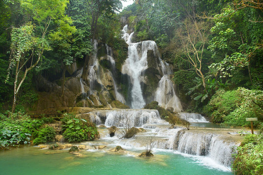 Fototapeta The Kuang Si Falls south of Luang Prabang, Laos    