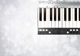 Piano keys with notes and effects App Interface