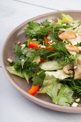 Green raw vegetable salad