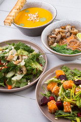 Set of different dishes