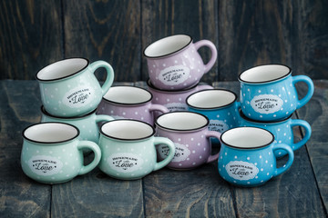 Colorful Ceramic Mugs with Enamel Look