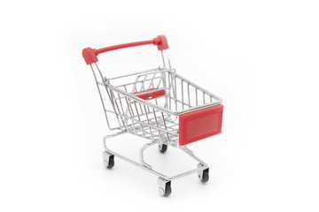 Empty Shopping Cart Isolated On White Background
