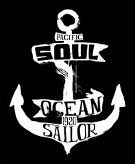 Watercolor illustration of an anchor