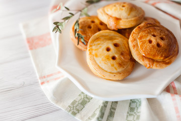 Pies buttons with sausage and cheese