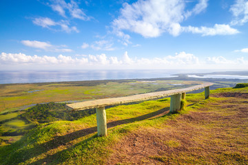 Empty wooden bench, Dominican Republic