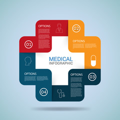 Medical Infographic Design head template.vector.