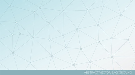 Abstract vector triangle background. Blue and white poly network pattern. Infographic illustration