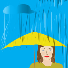 Illustration woman depression and psychotherapy practice