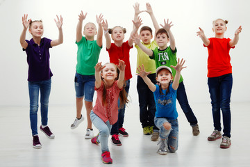 Obraz premium Charming children isolated on a over white background