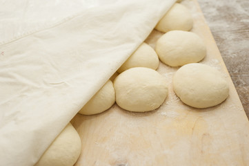 The dough is on the blackboard