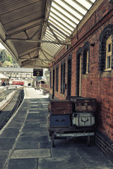 Old luggage on Llangollen Rail Station,Wales