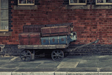 Old luggage on Llangollen Rail Station,Wales