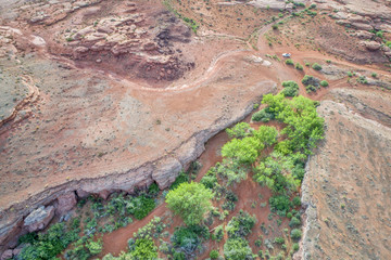 desert canyon in Utah aerial view