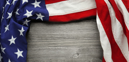 Red, white, and blue American flag for Memorial day or Veteran's day background