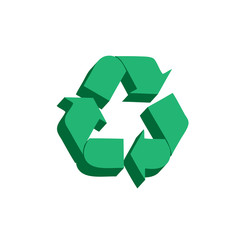 Obraz premium Recycle symbol or sign of conservation green icon isolated on white background. Vector symbol on the packaging.