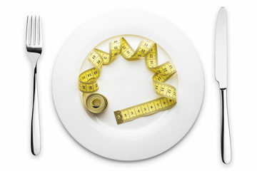 Diet concept, measuring tape, lose weight
