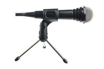 Microphone with cord on a stand