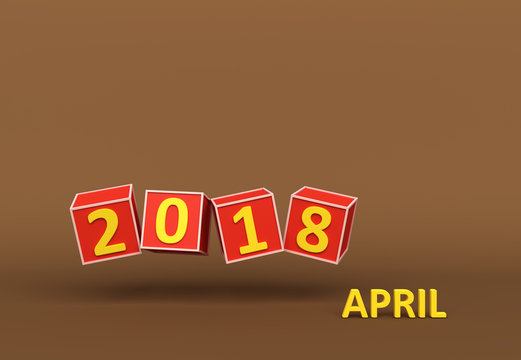     New Year 2018 - 3D Rendered Image 