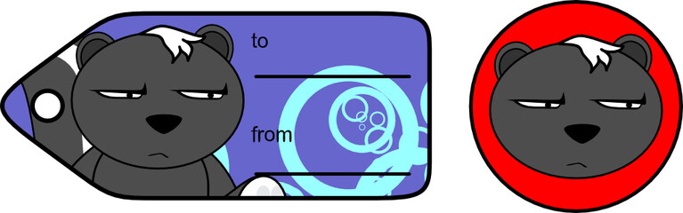 grumpy little skunk cartoon gift card in vector format