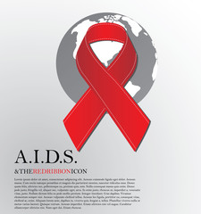 World aids day.Red Aids ribbon.World AIDS Day 1 December. Red AIDS ribbon isolated on white background with shadow. AIDS icon.AIDS awareness. HIV & STI.AIDS logo. AIDS symbol. HIV symbol.HIV disease.