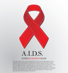 World aids day.Red Aids ribbon.World AIDS Day 1 December. Red AIDS ribbon isolated on white background with shadow. AIDS icon.AIDS awareness. HIV & STI.AIDS logo. AIDS symbol. HIV symbol.HIV disease.