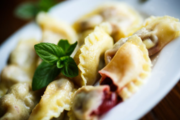 Sweet dumplings with cherry