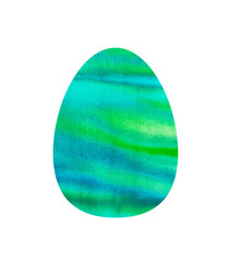 Happy Easter monochrome egg with acrylic texture on white background