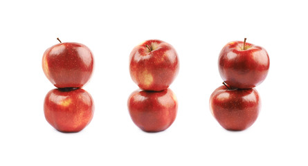 Two ripe red apples isolated