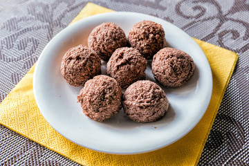 Candy handmade with coconut chips