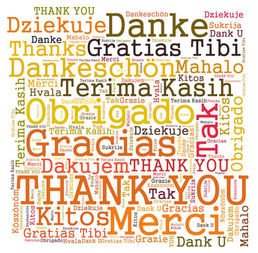 Thank you word cloud in different languages