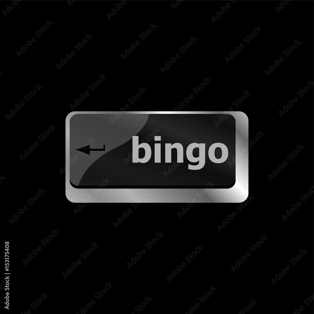 Poster bingo enter button on computer keyboard keys