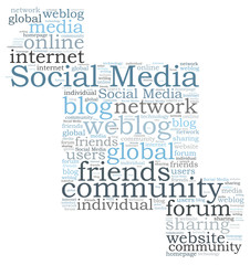 Obraz premium Social Media word cloud
