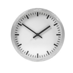 Metal wall clock- 3D illustration isolated on white background