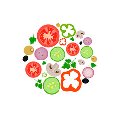 vegetables set food organic