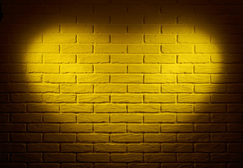 Fototapeta na wymiar yellow wall with heart shape light effect and shadow, abstract background photo