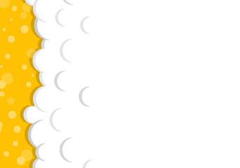 Frothy beer texture with foam. Vector.