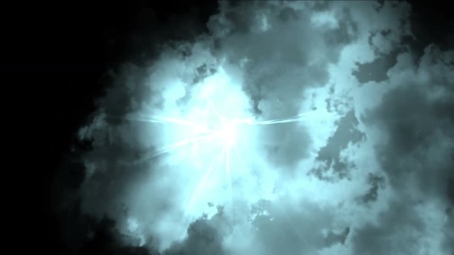 4k Thunder energy nebula universe space,storm cloud dazzle lightning explosion.