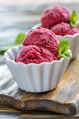 Homemade berry ice cream.