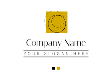 Logo Design Golden Style Square and Circles