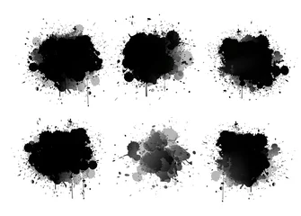 Poster Abstracte verfspatten instellen voor ontwerpgebruik. Splatter sjabloon set. Grunge vector afbeelding achtergrond. © vander