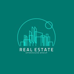 Real Estate logo design template. Corporate branding identity. Eco and green logo
