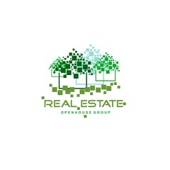 Real Estate logo design template. Corporate branding identity. Eco and green logo