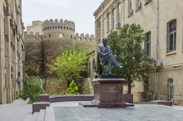 Monument of azerbaijan scientist Yusif Mammadaliyev in Baku