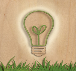 3D Illustration idea eco friendly bulb