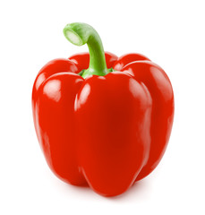 red bulgarian pepper isolated on white